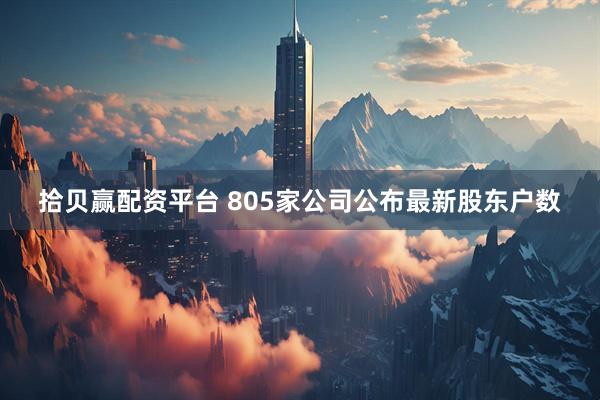 拾贝赢配资平台 805家公司公布最新股东户数